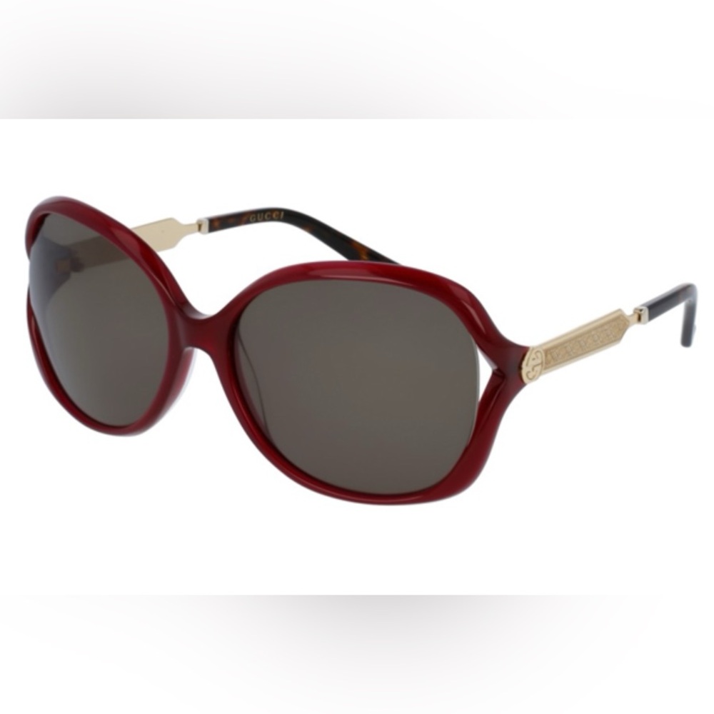 Gucci GG0076S Sunglasses in Burgundy